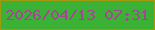 文字の大きさ：2、枠の色：9f9b0e、背景の色：3bb236、文字の色：a54691 無料ブログパーツのブログ時計