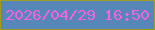 文字の大きさ：4、枠の色：9f9b23、背景の色：5687b8、文字の色：f363e0 無料ブログパーツのブログ時計