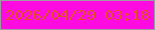 文字の大きさ：1、枠の色：9f9ca1、背景の色：fe0be1、文字の色：e44f2b 無料ブログパーツのブログ時計