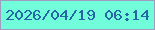文字の大きさ：5、枠の色：9f9cbf、背景の色：71fdd9、文字の色：2666a4 無料ブログパーツのブログ時計