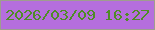 文字の大きさ：5、枠の色：9f9d8e、背景の色：b56edd、文字の色：4f8c26 無料ブログパーツのブログ時計