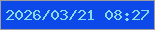 文字の大きさ：4、枠の色：9f9d9e、背景の色：0d48e8、文字の色：85dce9 無料ブログパーツのブログ時計