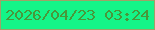 文字の大きさ：1、枠の色：9fa167、背景の色：14f488、文字の色：48983a 無料ブログパーツのブログ時計