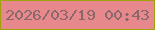 文字の大きさ：1、枠の色：9fa20a、背景の色：e7898c、文字の色：8a676a 無料ブログパーツのブログ時計