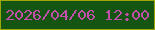 文字の大きさ：2、枠の色：9fa609、背景の色：155513、文字の色：c250aa 無料ブログパーツのブログ時計