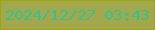 文字の大きさ：2、枠の色：9fa701、背景の色：a3a84f、文字の色：34c48b 無料ブログパーツのブログ時計