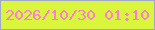 文字の大きさ：3、枠の色：9fa8c5、背景の色：d9f53c、文字の色：fc7ed4 無料ブログパーツのブログ時計
