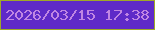 文字の大きさ：2、枠の色：9fa928、背景の色：5f2ac8、文字の色：c086e3 無料ブログパーツのブログ時計