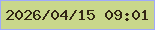 文字の大きさ：3、枠の色：9fa9fb、背景の色：c9d78b、文字の色：332614 無料ブログパーツのブログ時計