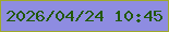 文字の大きさ：3、枠の色：9faa2a、背景の色：8e8ce1、文字の色：225809 無料ブログパーツのブログ時計