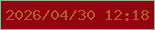文字の大きさ：5、枠の色：9fab92、背景の色：92050e、文字の色：b25d2f 無料ブログパーツのブログ時計