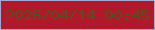 文字の大きさ：1、枠の色：9fabd3、背景の色：b0182b、文字の色：5b4f1d 無料ブログパーツのブログ時計