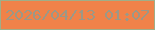 文字の大きさ：2、枠の色：9fae88、背景の色：f08249、文字の色：9c9887 無料ブログパーツのブログ時計