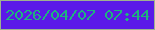 文字の大きさ：3、枠の色：9fb18f、背景の色：5b19e8、文字の色：1eb47e 無料ブログパーツのブログ時計