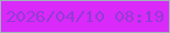 文字の大きさ：4、枠の色：9fb1b8、背景の色：d92af9、文字の色：923cd3 無料ブログパーツのブログ時計