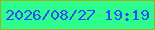 文字の大きさ：4、枠の色：9fb215、背景の色：2dfd8e、文字の色：264ffb 無料ブログパーツのブログ時計