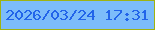 文字の大きさ：5、枠の色：9fb311、背景の色：7cbcfa、文字の色：2264e9 無料ブログパーツのブログ時計