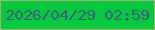 文字の大きさ：2、枠の色：9fb476、背景の色：08c83d、文字の色：3a617c 無料ブログパーツのブログ時計