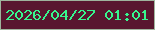 文字の大きさ：3、枠の色：9fb59d、背景の色：59172f、文字の色：37f78e 無料ブログパーツのブログ時計