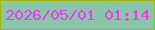 文字の大きさ：5、枠の色：9fb602、背景の色：88c5a9、文字の色：ed3aea 無料ブログパーツのブログ時計