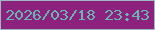 文字の大きさ：3、枠の色：9fb7bf、背景の色：8d217e、文字の色：69b5b1 無料ブログパーツのブログ時計
