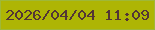 文字の大きさ：2、枠の色：9fb838、背景の色：aeb504、文字の色：533535 無料ブログパーツのブログ時計