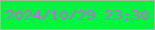 文字の大きさ：4、枠の色：9fb897、背景の色：00f440、文字の色：c26adc 無料ブログパーツのブログ時計