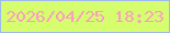 文字の大きさ：5、枠の色：9fb9ef、背景の色：d6fd6e、文字の色：fb9dc1 無料ブログパーツのブログ時計