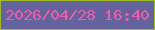 文字の大きさ：3、枠の色：9fba25、背景の色：64639e、文字の色：f15ca7 無料ブログパーツのブログ時計