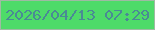 文字の大きさ：1、枠の色：9fbaa3、背景の色：4edb69、文字の色：4a8a95 無料ブログパーツのブログ時計