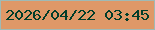 文字の大きさ：4、枠の色：9fbab5、背景の色：df9867、文字の色：023d2a 無料ブログパーツのブログ時計