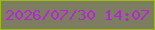 文字の大きさ：4、枠の色：9fbc0e、背景の色：7d7d62、文字の色：b624d5 無料ブログパーツのブログ時計