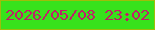 文字の大きさ：3、枠の色：9fbd0a、背景の色：38e21c、文字の色：be2168 無料ブログパーツのブログ時計