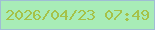 文字の大きさ：4、枠の色：9fbdd4、背景の色：a8ecb7、文字の色：a5c248 無料ブログパーツのブログ時計