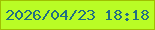文字の大きさ：3、枠の色：9fbf02、背景の色：b9fd25、文字の色：226f83 無料ブログパーツのブログ時計