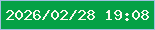 文字の大きさ：2、枠の色：9fbfdf、背景の色：05a145、文字の色：fbfaee 無料ブログパーツのブログ時計