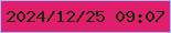 文字の大きさ：3、枠の色：9fbffc、背景の色：e01e6b、文字の色：17290a 無料ブログパーツのブログ時計