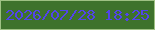 文字の大きさ：1、枠の色：9fc184、背景の色：3e722c、文字の色：5244eb 無料ブログパーツのブログ時計