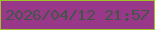 文字の大きさ：2、枠の色：9fc227、背景の色：993789、文字の色：445449 無料ブログパーツのブログ時計