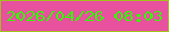 文字の大きさ：4、枠の色：9fc418、背景の色：e8519e、文字の色：31f604 無料ブログパーツのブログ時計