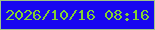 文字の大きさ：2、枠の色：9fc487、背景の色：1806ef、文字の色：81d131 無料ブログパーツのブログ時計