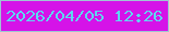 文字の大きさ：4、枠の色：9fc4d3、背景の色：d513e8、文字の色：5ed7f1 無料ブログパーツのブログ時計