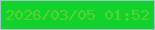 文字の大きさ：4、枠の色：9fc6c5、背景の色：12d22e、文字の色：5bd229 無料ブログパーツのブログ時計