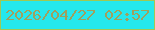 文字の大きさ：4、枠の色：9fc855、背景の色：25e8ed、文字の色：9fa05e 無料ブログパーツのブログ時計