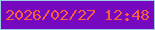 文字の大きさ：3、枠の色：9fcde8、背景の色：7609bf、文字の色：f75e41 無料ブログパーツのブログ時計