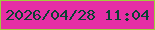 文字の大きさ：5、枠の色：9fce3c、背景の色：e52ea5、文字の色：0a4233 無料ブログパーツのブログ時計
