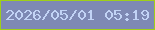 文字の大きさ：1、枠の色：9fcf18、背景の色：7e89b4、文字の色：c2d3f5 無料ブログパーツのブログ時計