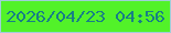 文字の大きさ：5、枠の色：9fcfd8、背景の色：52f229、文字の色：177f86 無料ブログパーツのブログ時計