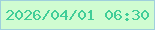 文字の大きさ：3、枠の色：9fcfdc、背景の色：d0fcd1、文字の色：41cd98 無料ブログパーツのブログ時計