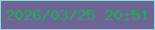 文字の大きさ：5、枠の色：9fcfe1、背景の色：6d6694、文字の色：19af56 無料ブログパーツのブログ時計